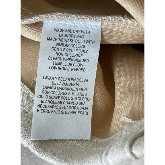 Love X Design Womens Crop Blouse Top Lantern Sleeves V-Neck Tan Beige NEW Medium - Picture 6 of 9